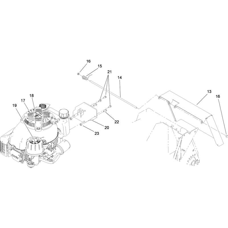 Engine and Rear Discharge Door Assembly