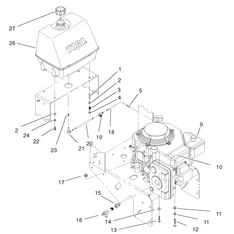 Engine and Fuel System Assembly