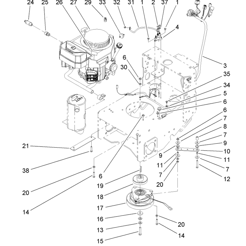 Engine and Clutch Assembly