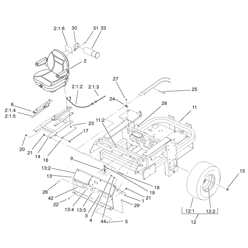 Rear Frame and Wheel Assembly