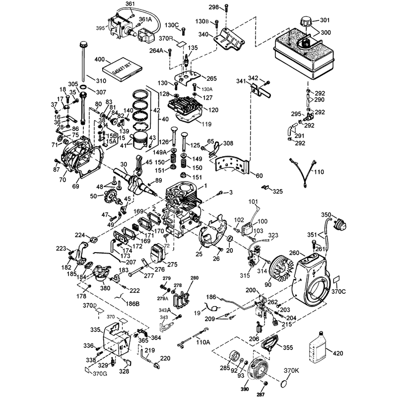 Engine Assembly No. 2  Tecumseh HMSK-100 159495Y