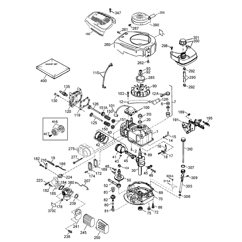 Engine Assembly Tecumseh Model LEV120-361560B