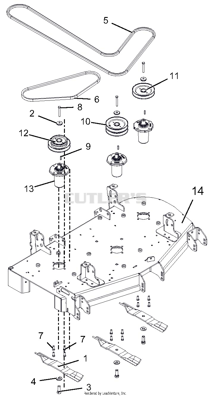Deck, Belts And Blades 48" - SN 030000 - 039999