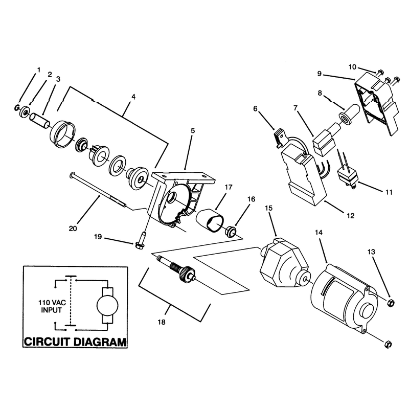 Starter Motor & Switch Housing Assembly