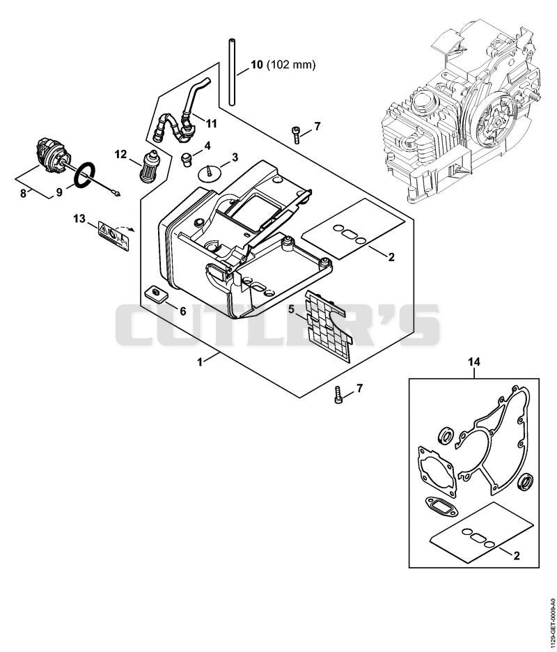 Tank housing MS 200 (32.2005)