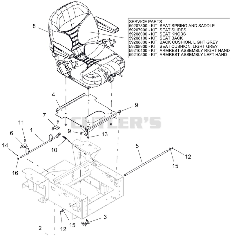 Seat Assembly 52" And 60" - SN 030000 - 049999