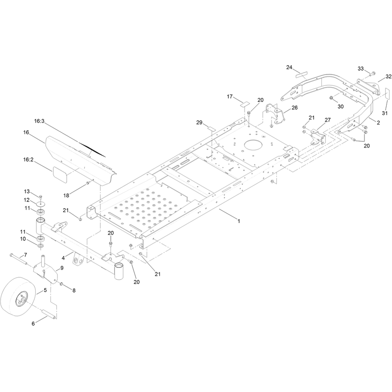Frame Front Axle and Caster Wheel Assembly
