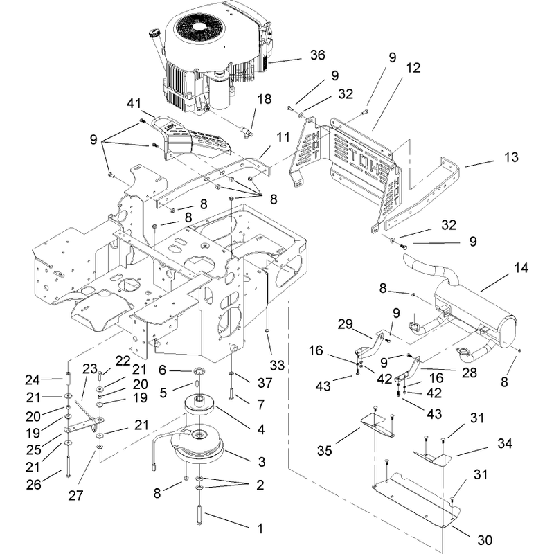 Engine Clutch and Muffler Assembly