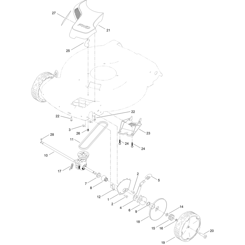 Front Wheel and Height of Cut Assembly