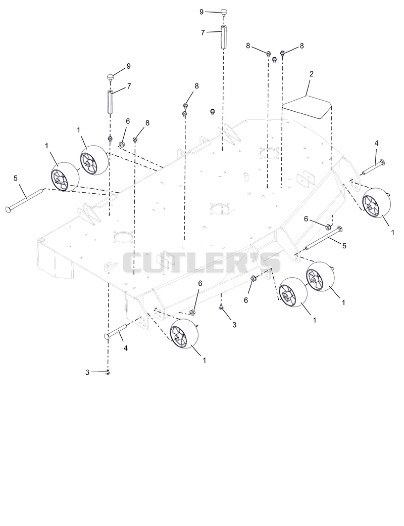 Anti-Scalp Wheels and Deck Stops - 52"
