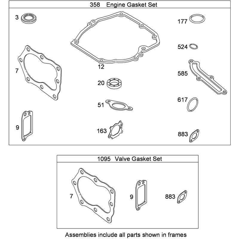 Engine and Valve Gasket Sets Briggs and Stratton 124T02-0206-B1