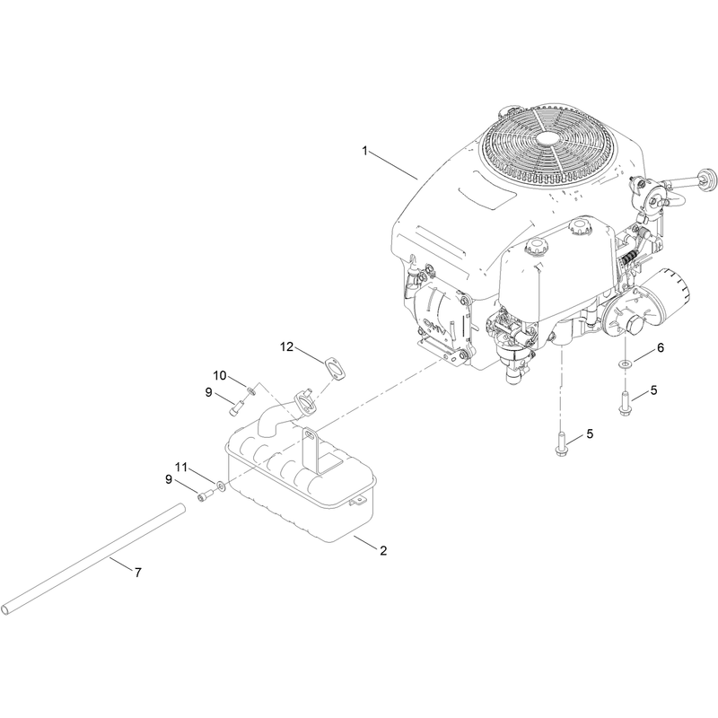 Engine and Muffler Assembly