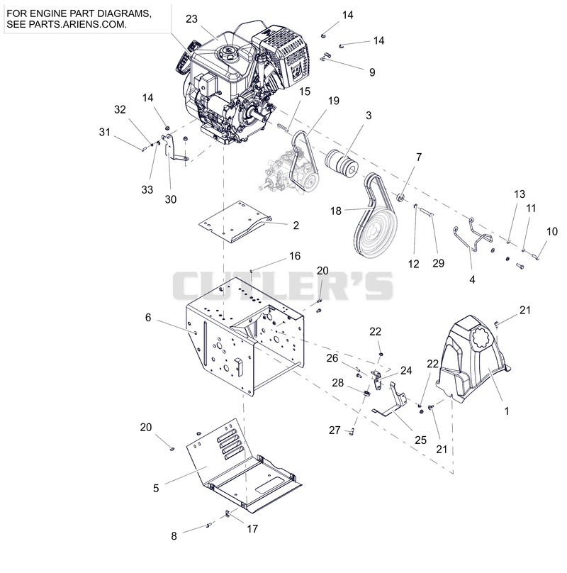 Engine, Frame and Belt Drive