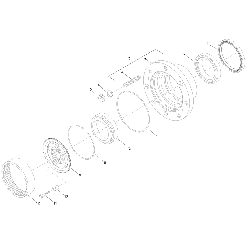 Wheel Hub Assembly  Axle Assembly No. AU106863