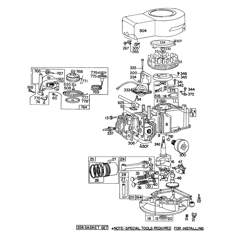 Engine Briggs and Stratton Model 92908-1635-01