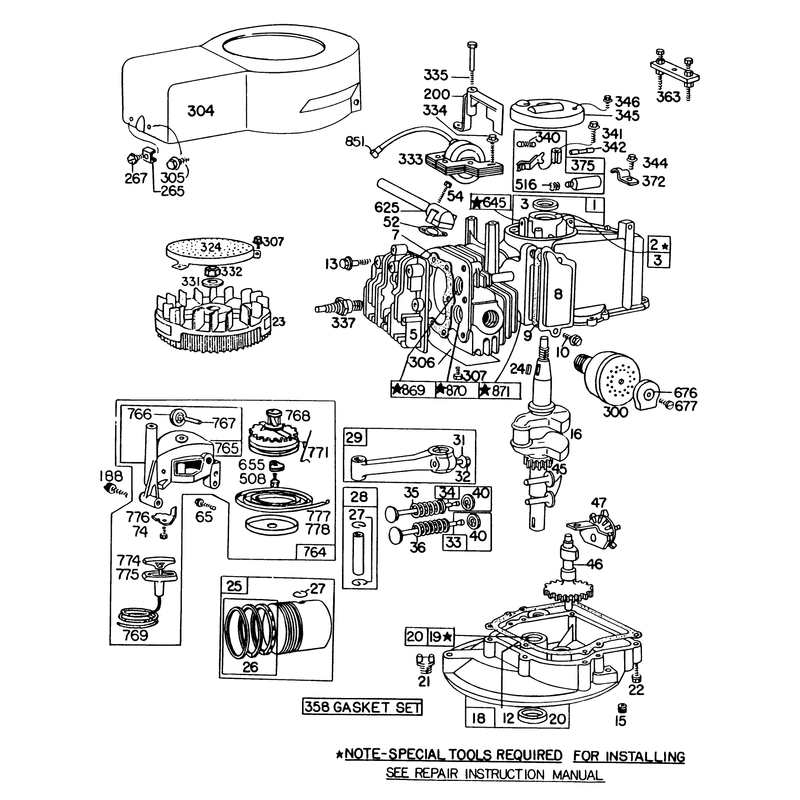 Engine Briggs and Stratton Model No 92908-1844-01