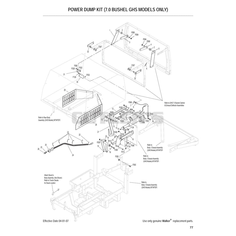 Power Dump Kit 7.0 Bushel GHS Models Only