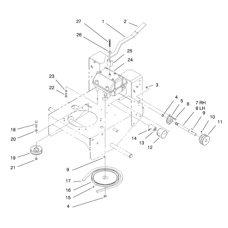 Transmission and Idler Pulley Assembly