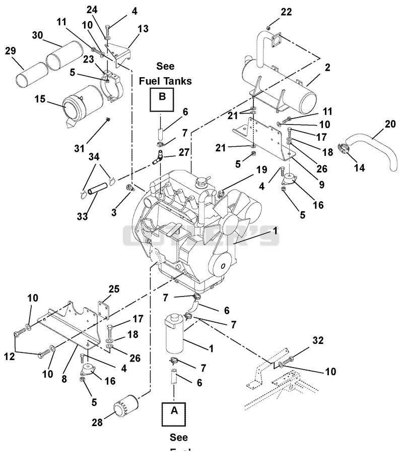 Engine, Muffler & Air Filter