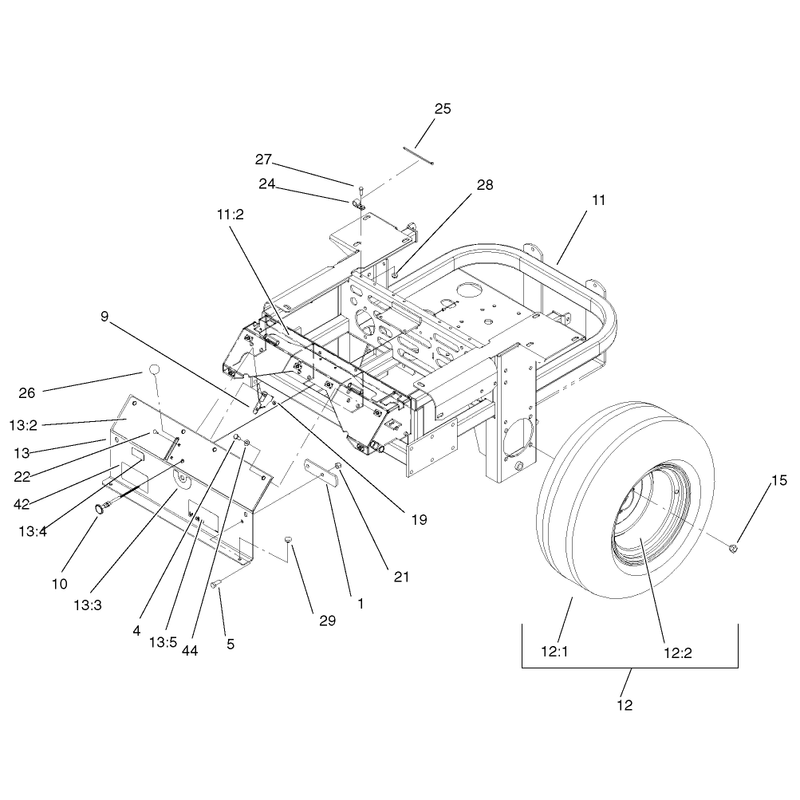 Rear Frame and Wheel Assembly