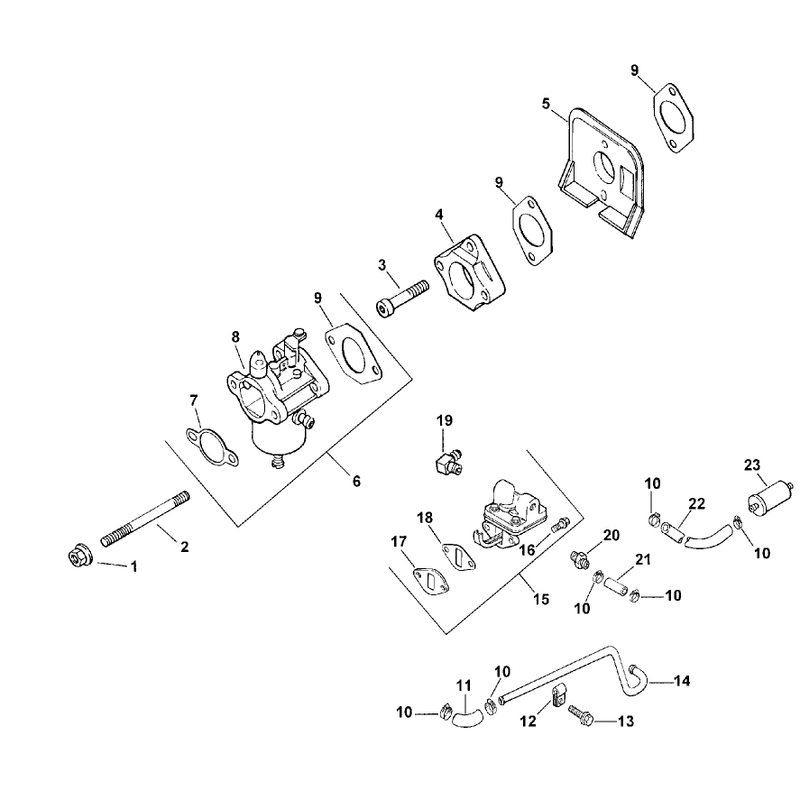 Carburetor and Fuel Pump Model 73429 Only