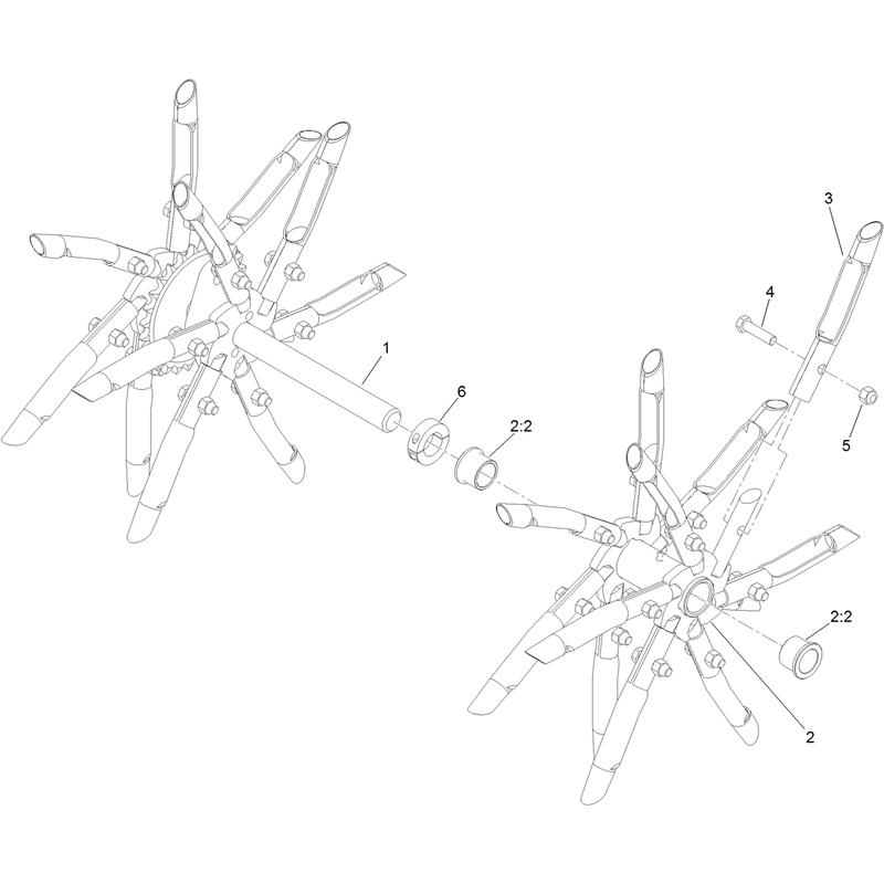 RH Tine Wheel Assembly No. 135-2507
