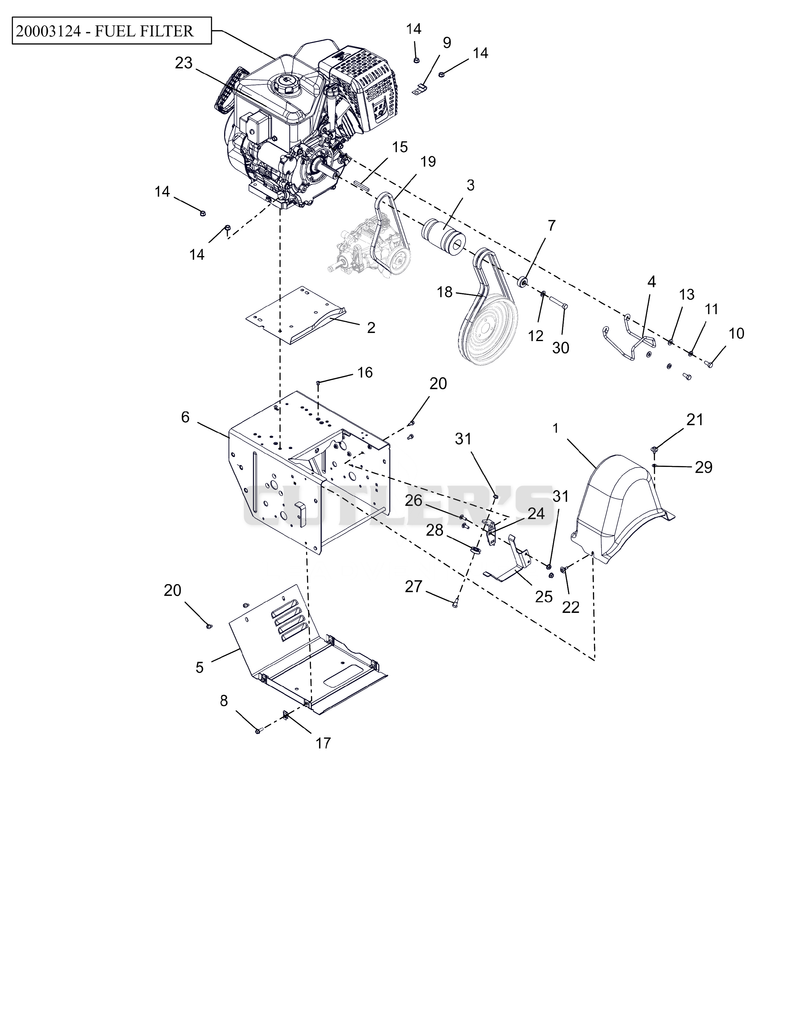 Engine, Frame And Belt Drive - EFI