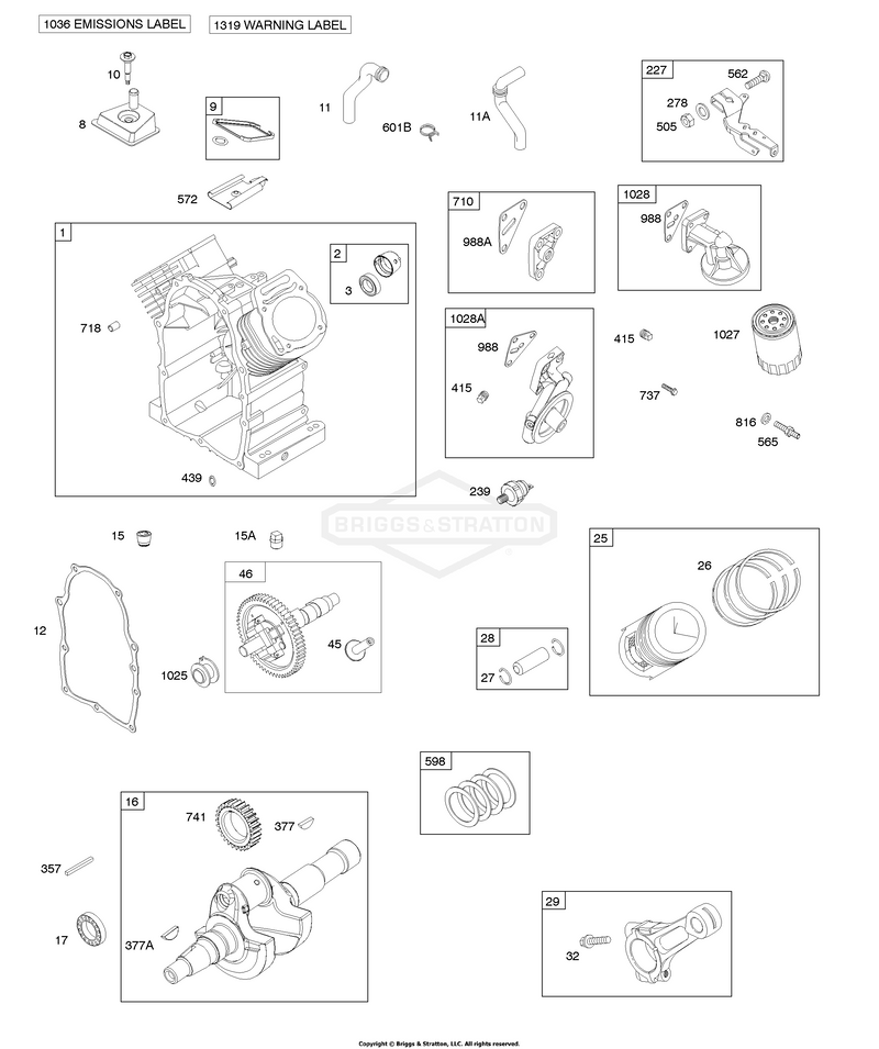 Cylinder, Crankshaft, Piston/Rings/Connecting Rod