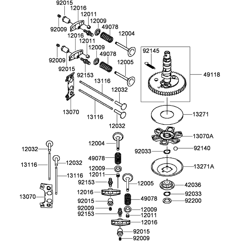 Valve and Camshaft Assembly Kawasaki FH430V-AS35