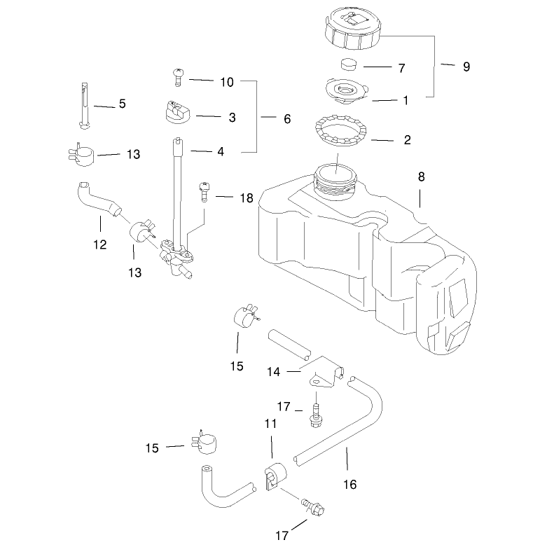 Fuel Tank and Valve Assembly