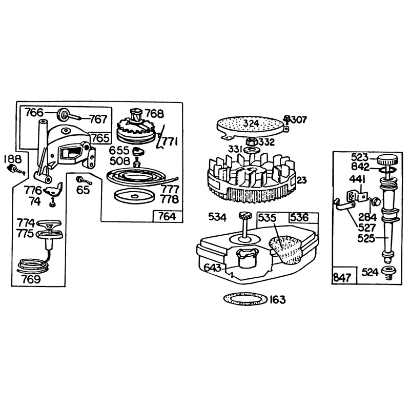 Engine Briggs and Stratton Model No 93508-0196-01 Engine Briggs and Stratton Model No 92908-2054-01