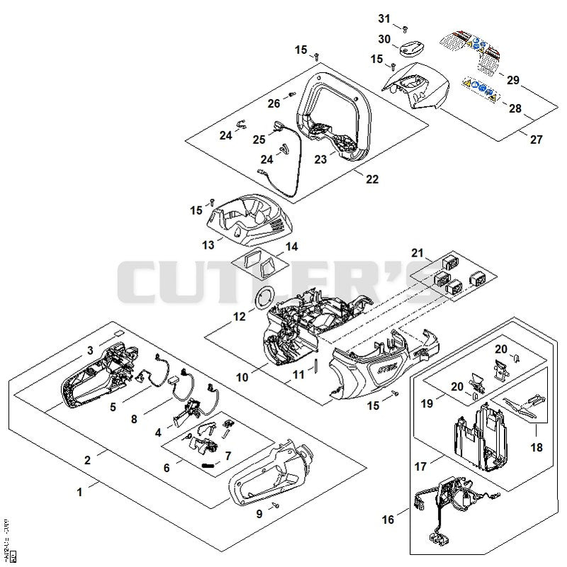 Handle housing, Motor housing, Electronic module