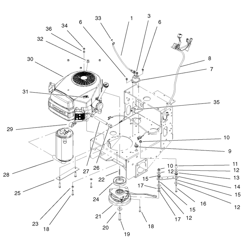 Engine and Clutch Assembly