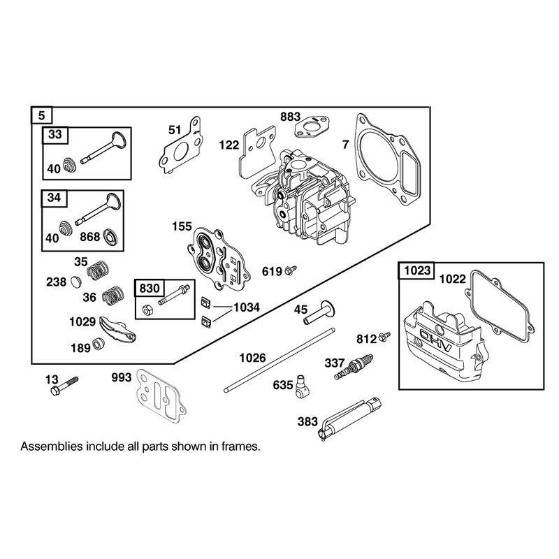 Cyliner Head Assembly Engine GTS 200 Only on 20789