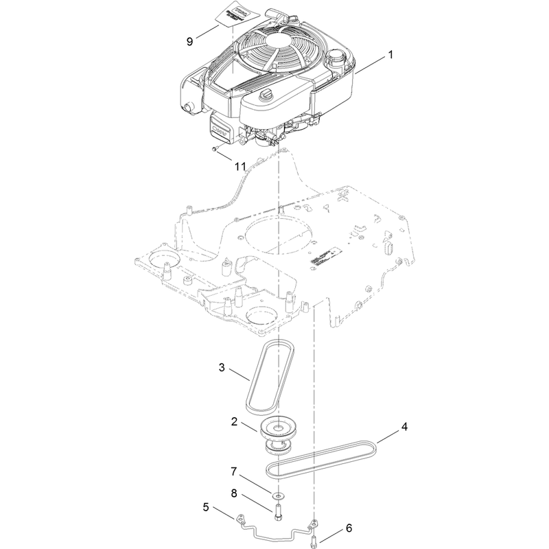 Engine and Pulley Assembly