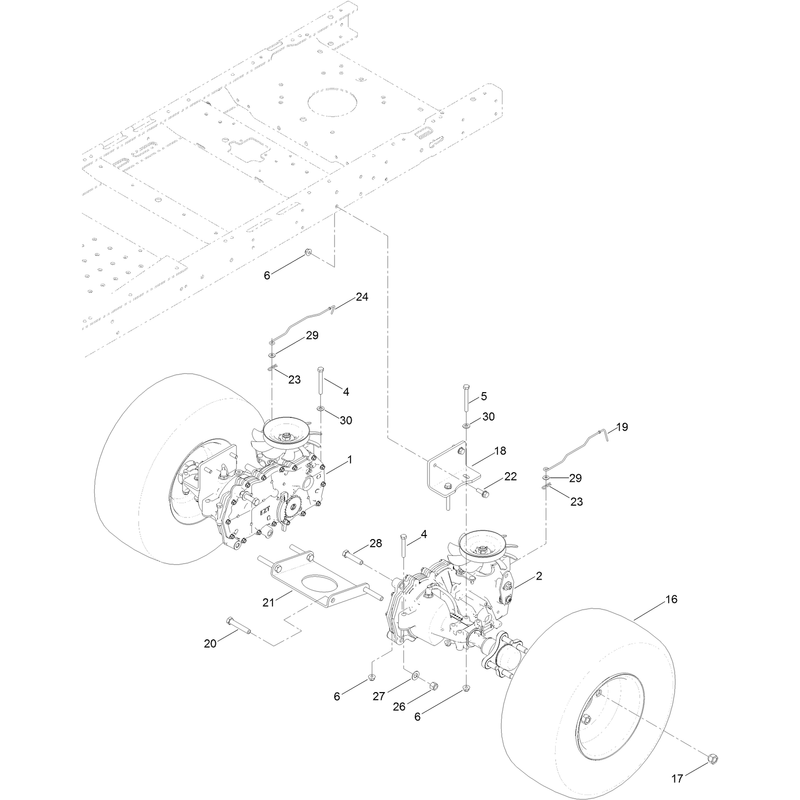 Hydro Transaxle Drive and Rear Wheel Assembly