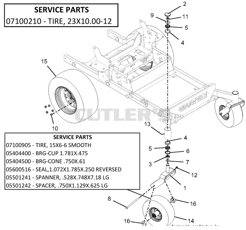 Casters And Tires - 52-Inch Deck
