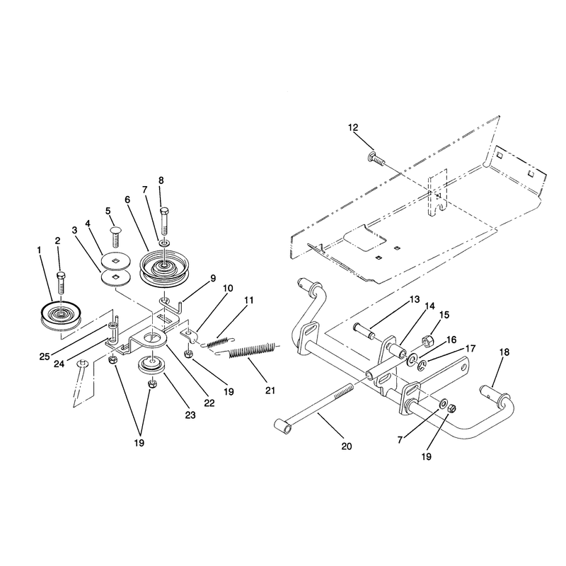 Idler and Pedal Shaft Assembly