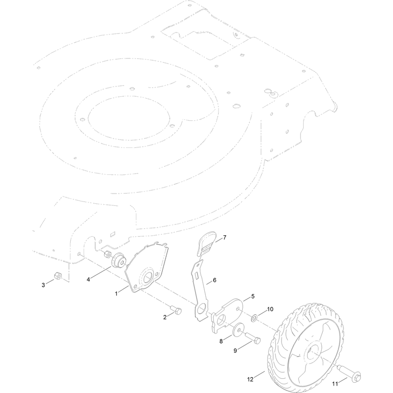 Front Wheel and Height of Cut Assembly