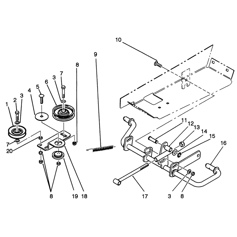 Idler and Pedal Shaft Assembly