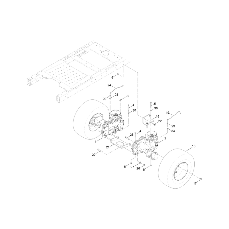 Hydro Transaxle Drive and Rear Wheel Assembly