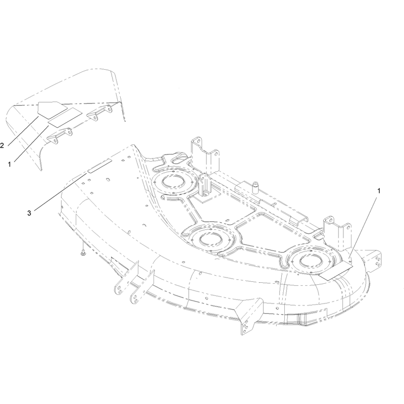 Deflector and Deck Danger Decal Assembly