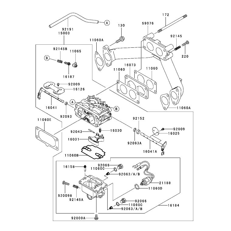 Carburetor Assembly Kawasaki FH721D-AS05