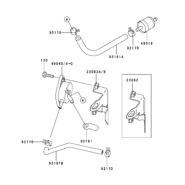 Fuel TankFuel Valve Assembly Kawasaki FH500V-ES10