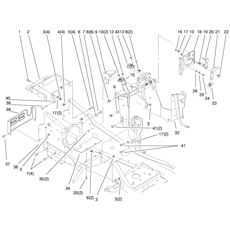 Steering Tower and Fuel Tank Support Assembly