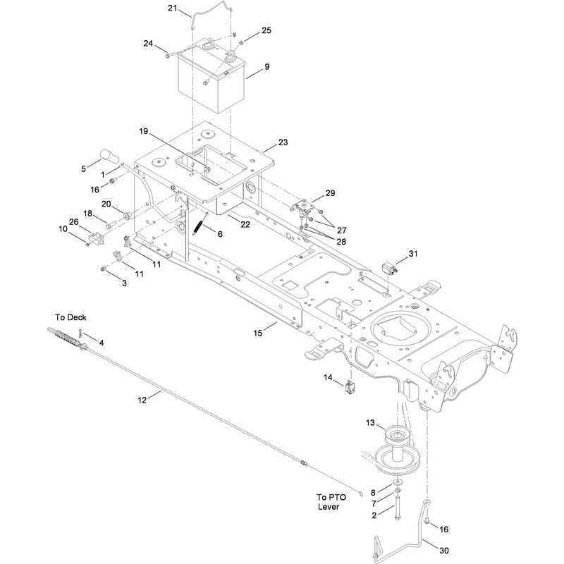 Frame, Battery and PTO Assembly