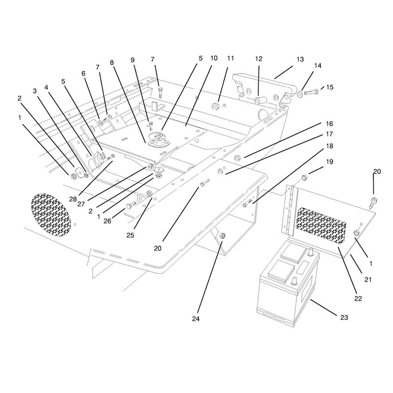 Engine Mount Battery and Rear Weight