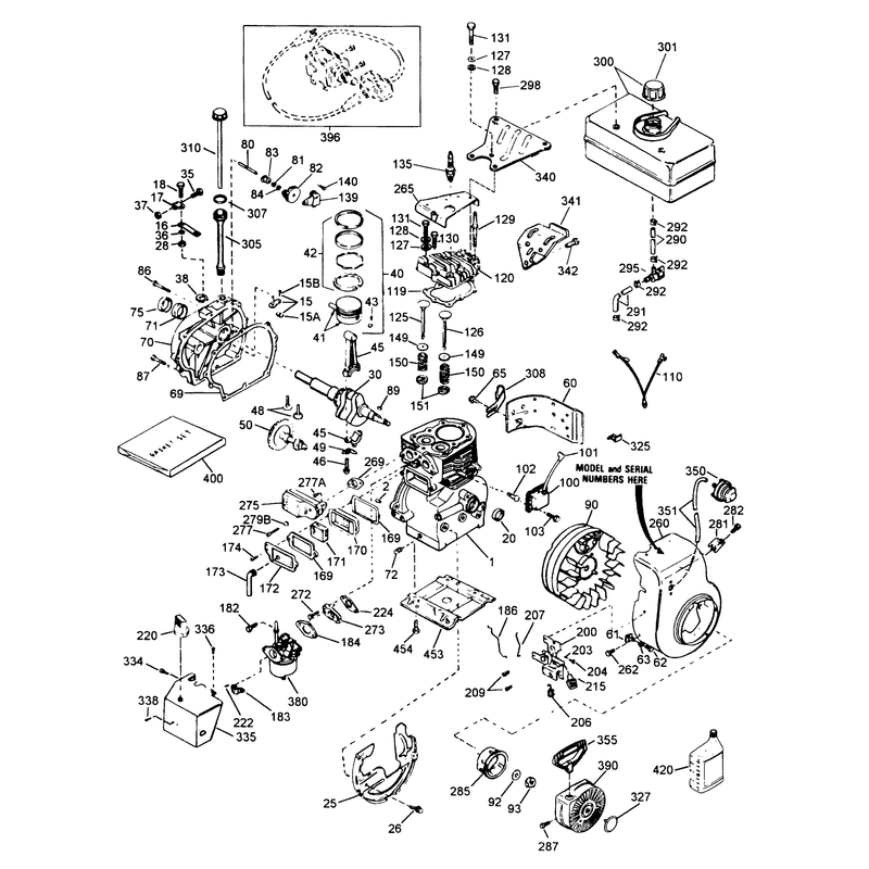 Engine Tecumseh Model Hsk70-130282s