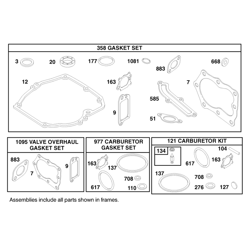 Gasket Assembly Engine Briggs and Stratton Model 12h802-1767-E1