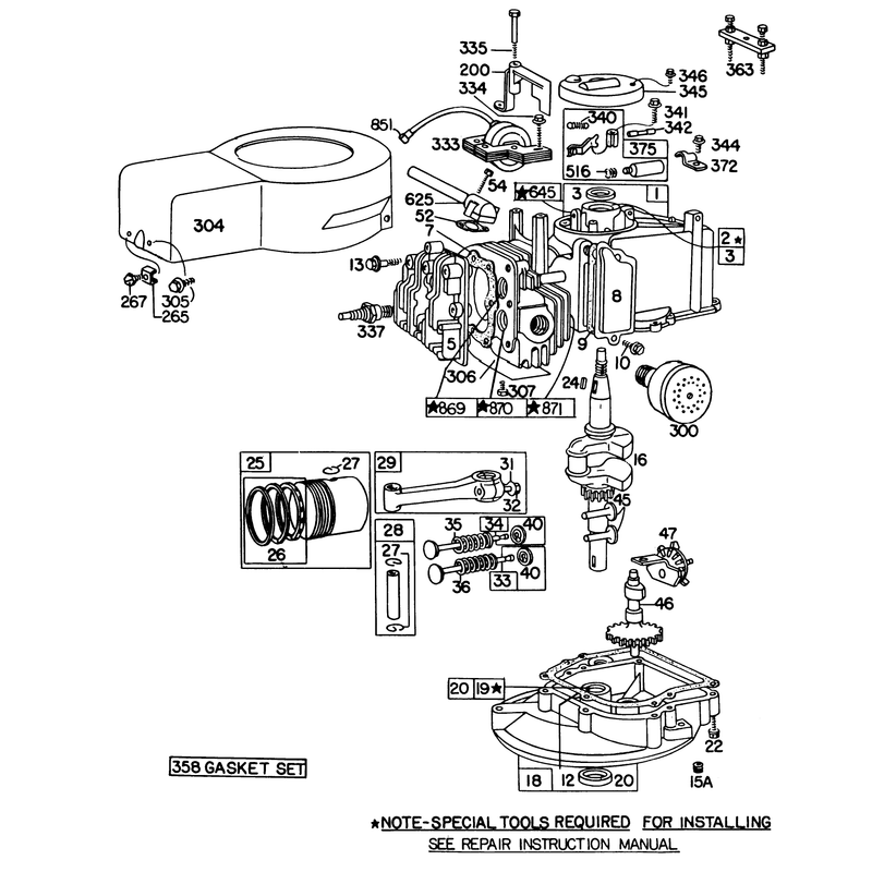 Briggs and Stratton Engine Model No 92908-2055-01briggs and Stratton Engine Model No 93508-0197-01-21in Hand Propelled Model 16860